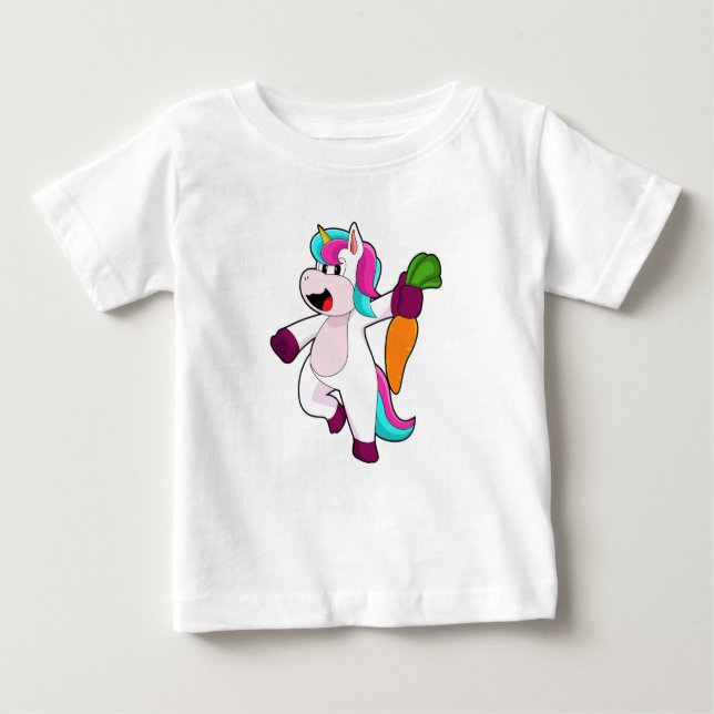 Camiseta Para Bebê Unicórnio com Cenoura (Frente)