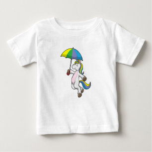 Camiseta Para Bebê Unicórnio com guarda-chuva