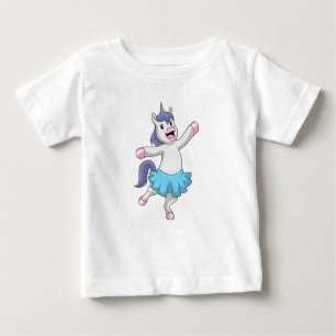 Camiseta Para Bebê Unicórnio como Ballerina no Balé