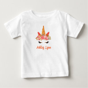 Camiseta Para Bebê Unicórnio de Abóbora da Colheita de Outono