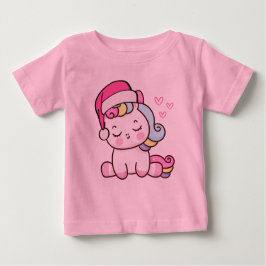Camiseta Para Bebê Unicórnio de Natal