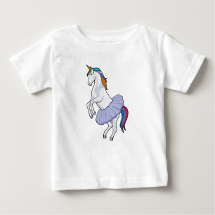 Camiseta Para Bebê Unicórnio em Balé com saia