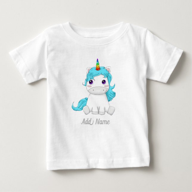 Camiseta Para Bebê Unicórnio engraçado & unicórnio personalizado (Frente)