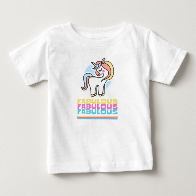 Camiseta Para Bebê Unicórnio Fabuloso (Frente)