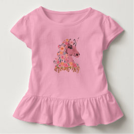 Camiseta Para Bebê Unicórnio Floral Sonhe Grande