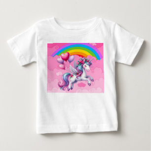 Camiseta Para Bebê Unicórnio Fofo.