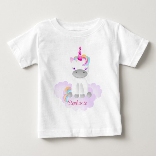 Camiseta Para Bebê Unicórnio Mágico (Frente)