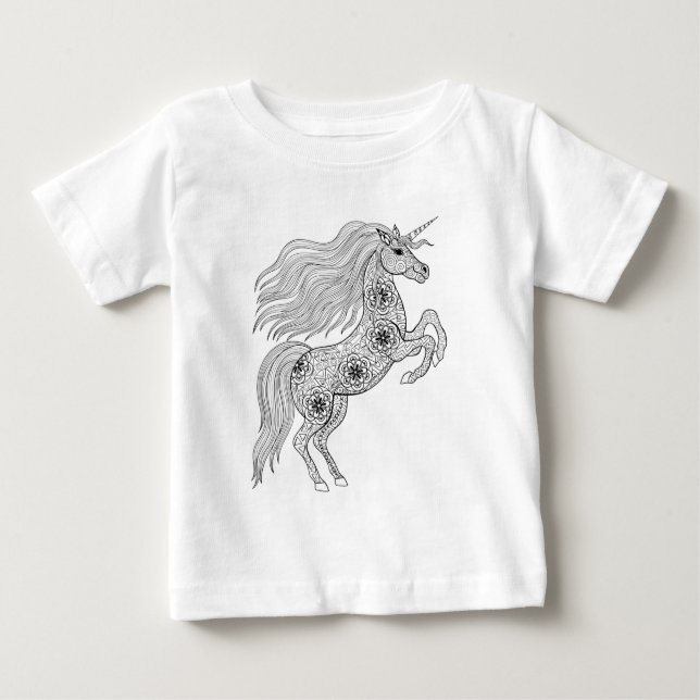 Camiseta Para Bebê Unicórnio mágico inspirado (Frente)