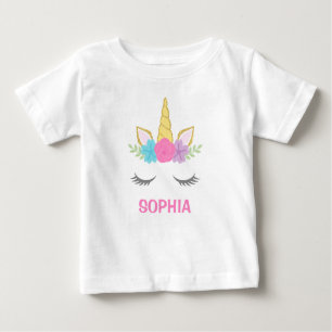 Camiseta Para Bebê Unicórnio Mágico Personalizado