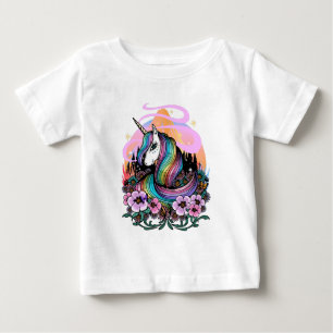 Camiseta Para Bebê Unicórnio Majestoso