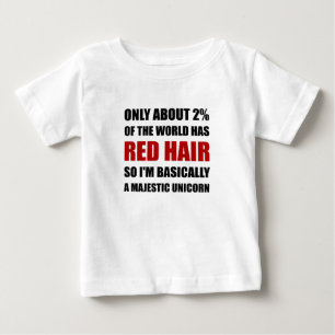 Camiseta Para Bebê Unicórnio majestoso do cabelo vermelho