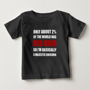Camiseta Para Bebê Unicórnio majestoso do cabelo vermelho
