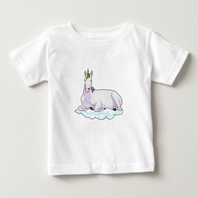 Camiseta Para Bebê Unicórnio na Nuvem (Frente)