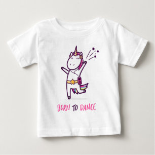 Camiseta Para Bebê Unicórnio Nato Para Dançar