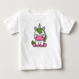 Camiseta Para Bebê Unicórnio Pônei de Meninas Pequenas