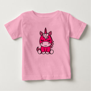 Camiseta Para Bebê Unicórnio Pônei de Meninas Pequenas