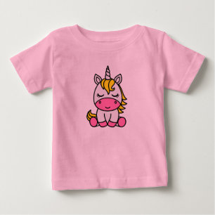 Camiseta Para Bebê Unicórnio Pônei de Meninas Pequenas