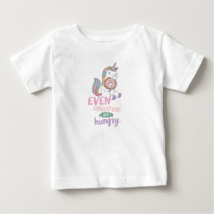 Camiseta Para Bebê Unicórnios Famintos Arte Colorida de Unicórnio Art