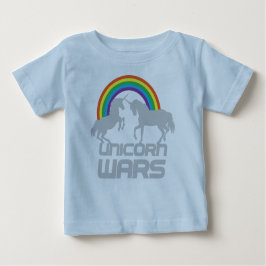 Camiseta Para Bebê Unicorns Guerras com Arco-Íris
