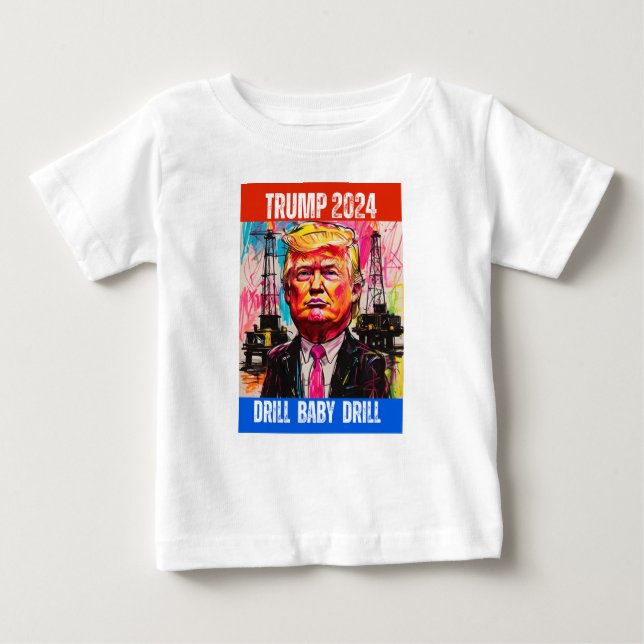 CAMISETA PARA BEBÊ UNIDADE DE BEBÊ DE UNIDADE TRUMP 2024 (Frente)