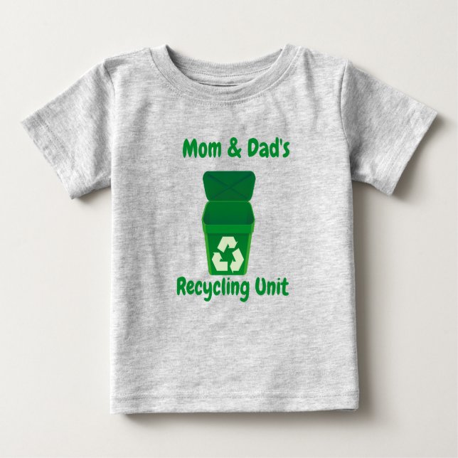 Camiseta Para Bebê Unidade de Reciclagem e Pai (Frente)