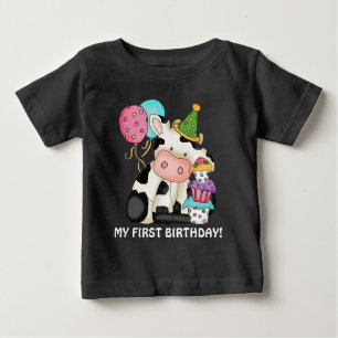 Camiseta Para Bebê Unisex Birthday, primeira t-shirt de aniversário