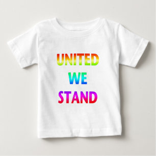 Camiseta Para Bebê United We Stand Rainbow