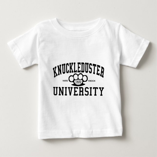 Camiseta Para Bebê Universidade da manopla (Frente)