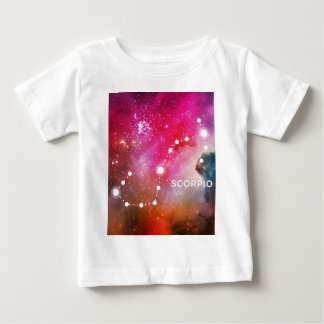 CAMISETA PARA BEBÊ UNIVERSO AZUL VERMELHO ELEGANTE DA AGUARELA -