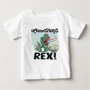 Camiseta Para Bebê URNameOSURUS Rex por Mudge Studios
