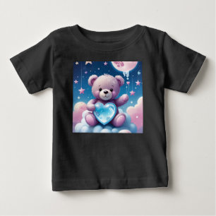 Camiseta Para Bebê Ursinho à Lua - Noites Sonhadoras