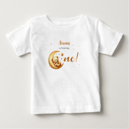 Camiseta Para Bebê Urso Bebê Fofo Dormindo No Aniversário De 1 Ano Da