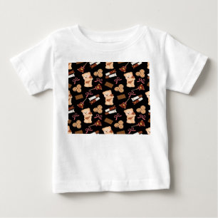 Camiseta Para Bebê Urso bonito e chocolate