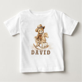 Camiseta Para Bebê Urso Caubói Personalizado