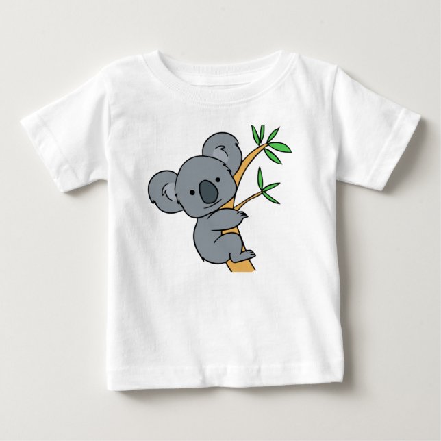 Camiseta Para Bebê Urso Coala Fofo (Frente)