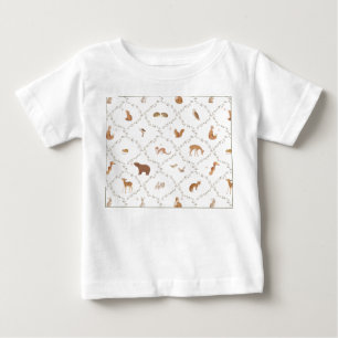 Camiseta Para Bebê Urso Coelho Coelhinho Raposa Animais da Floresta C