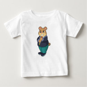 Camiseta Para Bebê Urso como Almoço com Ensino