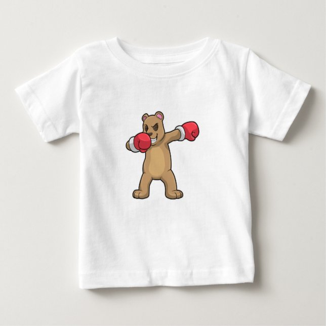 Camiseta Para Bebê Urso como Boxer na guia Dança Boxing & Hip Hop (Frente)