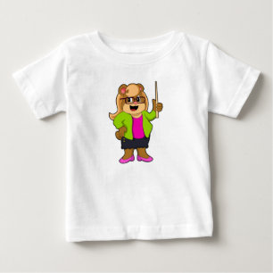 Camiseta Para Bebê Urso como Professor com Óculos