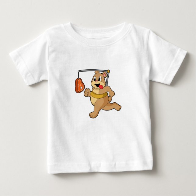 Camiseta Para Bebê Urso como Runner (Frente)
