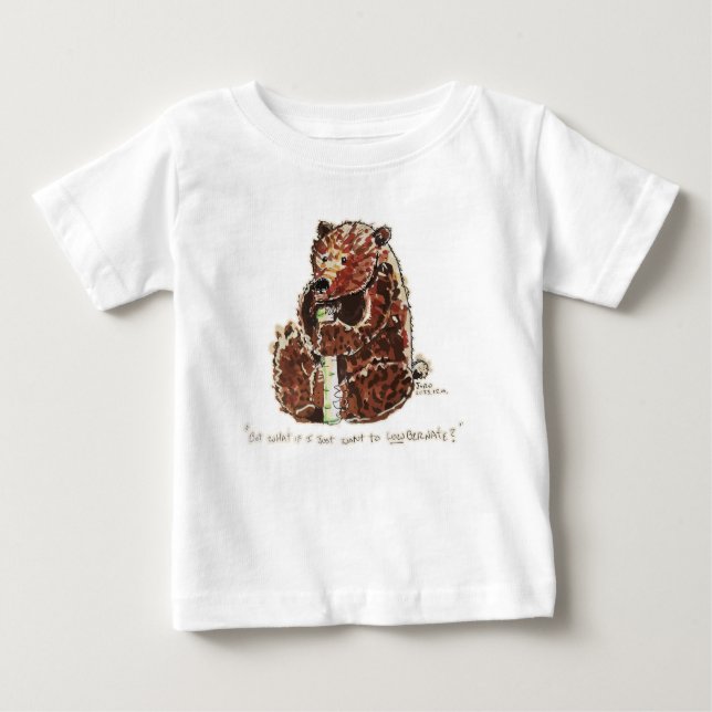 Camiseta Para Bebê Urso Contempla Hibernação (Frente)