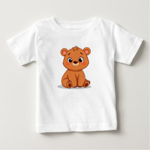 Camiseta Para Bebê Urso de desenho animado fofo