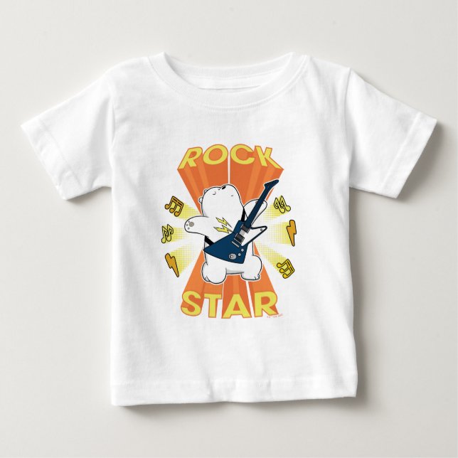 Camiseta Para Bebê Urso de Gelo - Estrela de Rock (Frente)