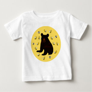 Camiseta Para Bebê Urso De Mel Adorável