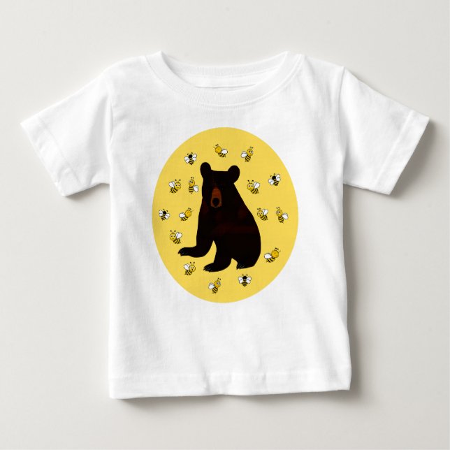 Camiseta Para Bebê Urso De Mel Adorável (Frente)