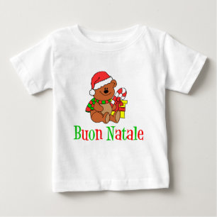 Camiseta Para Bebê Urso De Natal Italiano Para Crianças
