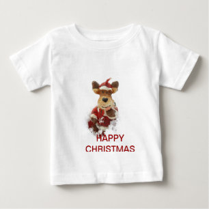 Camiseta Para Bebê Urso De Natal Na Neve