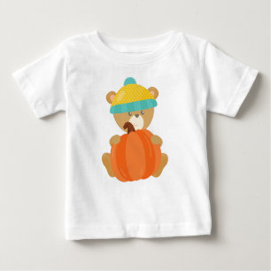 Camiseta Para Bebê Urso De Outono, Urso Bonito, Urso Com Chapéu, Abób