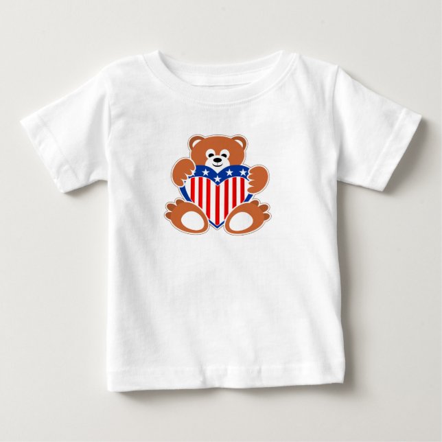 Camiseta Para Bebê Urso de Pelúcia (Frente)