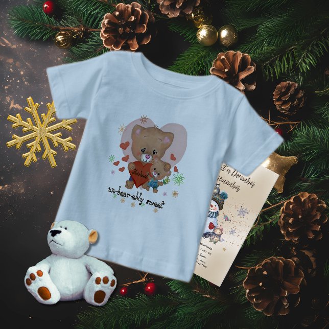 Camiseta Para Bebê Urso de pelúcia insuportavelmente doce  (Unbearably Sweet Teddy Bear Baby T-Shirt)
